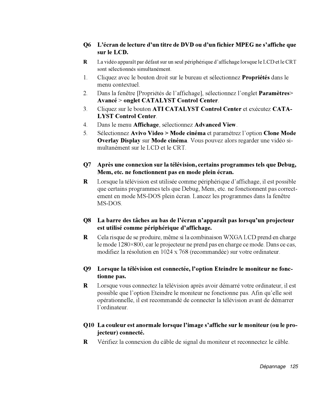 Samsung NP-R40FY00/SEF, NP-R40R001/SEF, NP-R40FY01/SEF, NP-R40R000/SEF, NP-R40FY03/SEF, NP-R40RY01/SEF manual Dépannage 