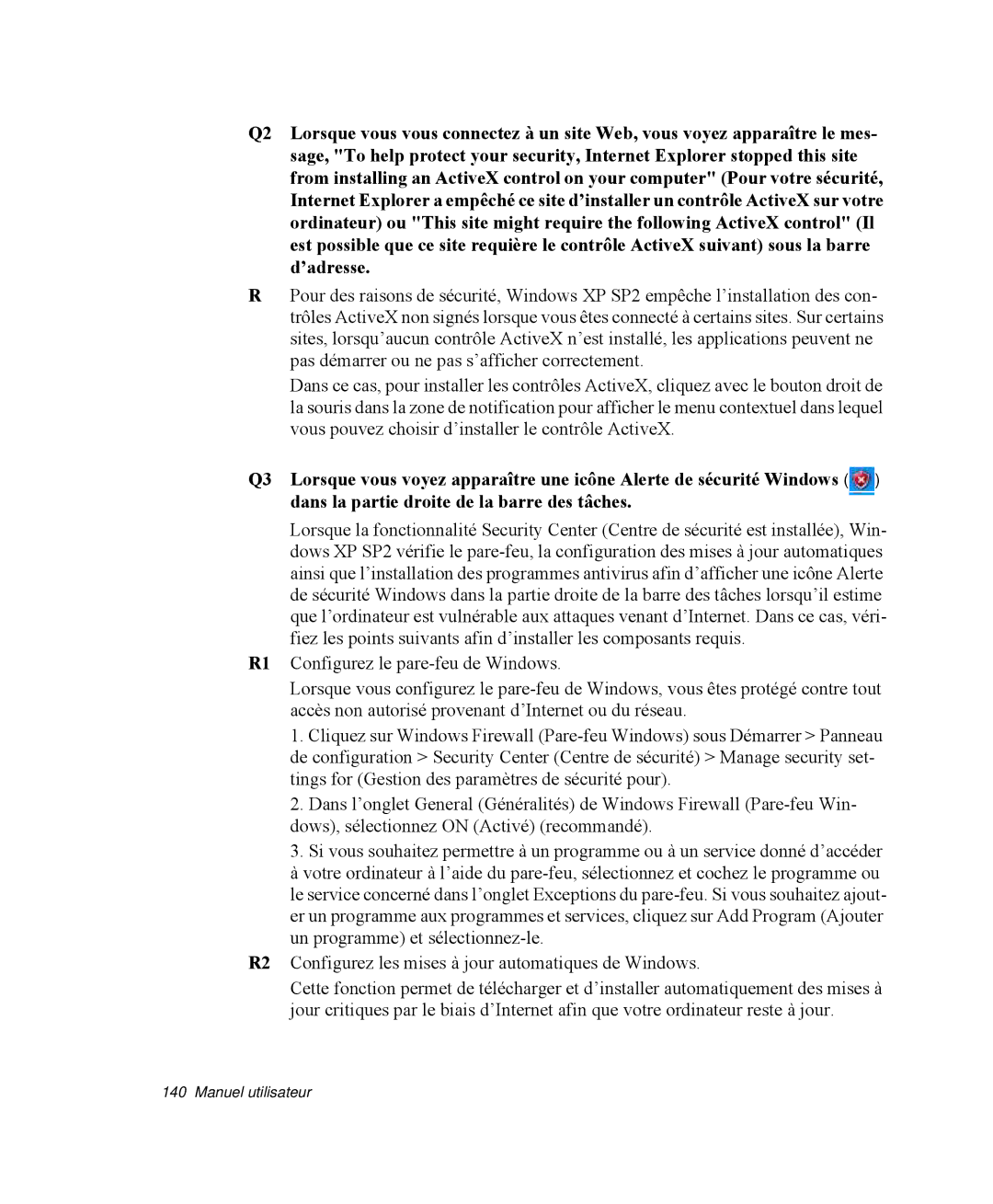 Samsung NP-R40FY02/SEF, NP-R40R001/SEF, NP-R40FY00/SEF, NP-R40FY01/SEF, NP-R40R000/SEF, NP-R40FY03/SEF manual Manuel utilisateur 