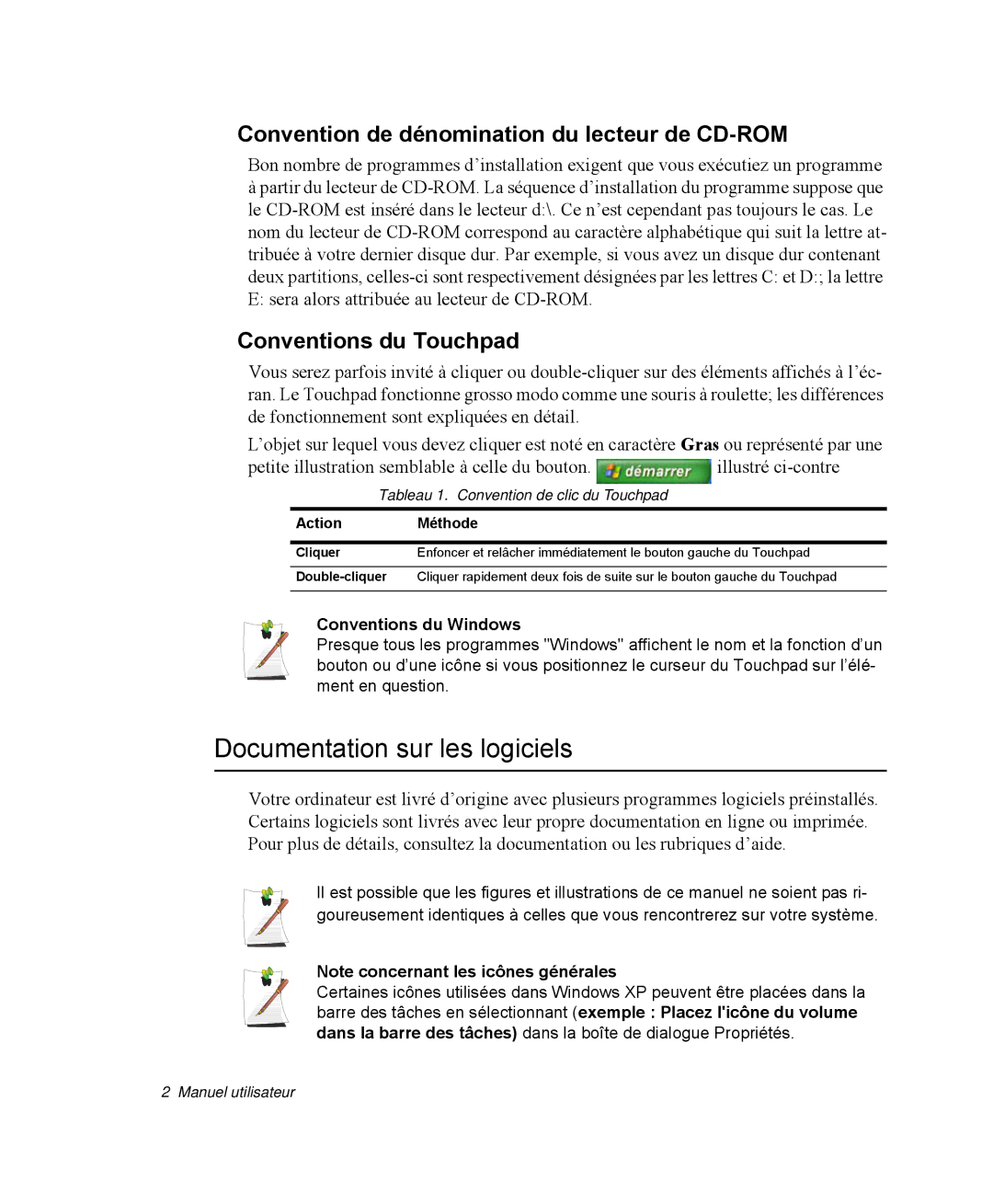 Samsung NP-R40FY03/SEF, NP-R40R001/SEF Documentation sur les logiciels, Convention de dénomination du lecteur de CD-ROM 