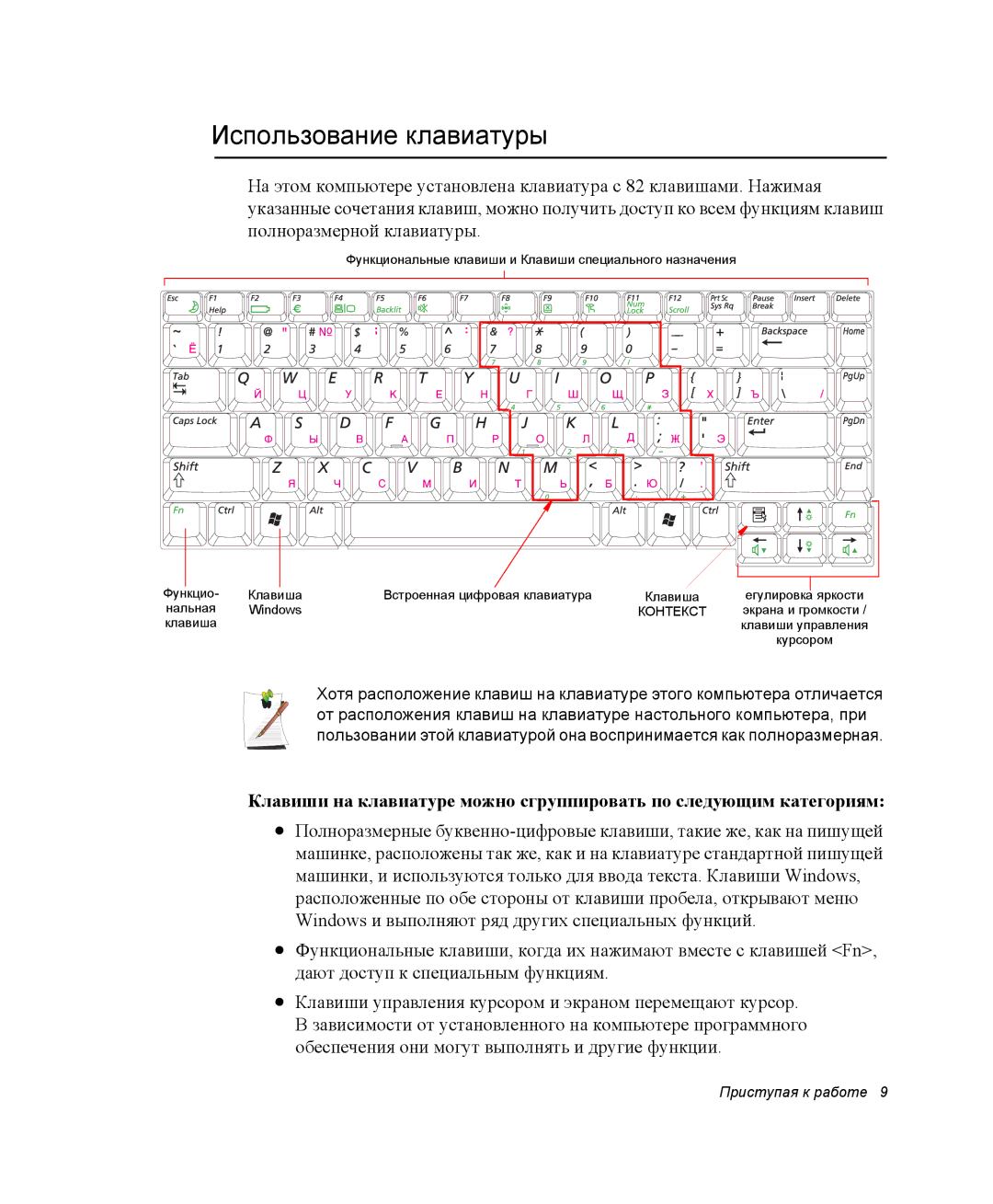 Samsung NP-R45K00D/SER, NP-R45K006/SER, NP-R45K007/SER, NP-R45K005/SER, NP-R45K004/SER manual Использование клавиатуры 