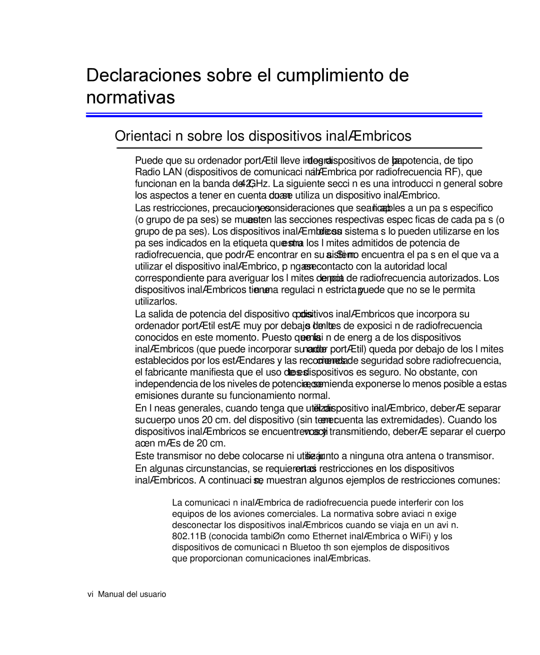 Samsung NP-R50C000/SES Declaraciones sobre el cumplimiento de normativas, Orientación sobre los dispositivos inalámbricos 