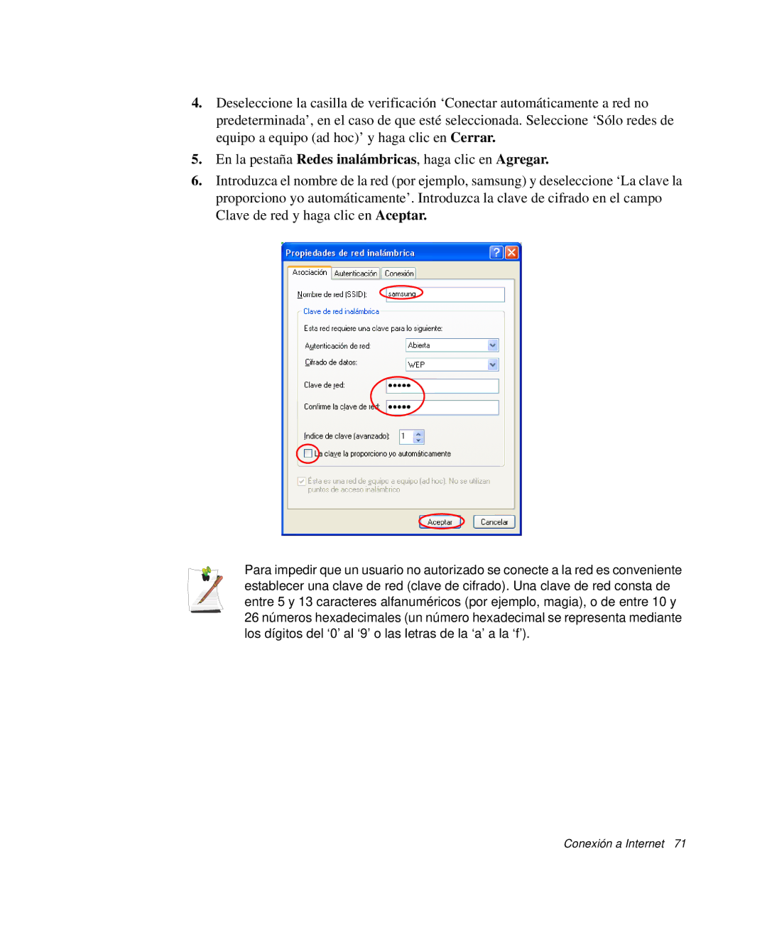 Samsung NP-R50CV03/SES, NP-R50K000/SES, NP-R50CV09/SES, NP-R50CV07/SES, NP-R50CV04/SES, NP-R50TV01/SES Conexión a Internet 