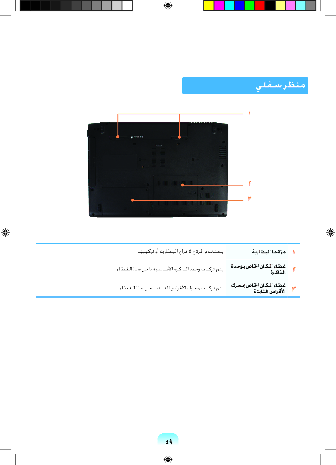 Samsung NP-R518-DA09UA, NP-R518-DA05UA, NP-R518-DS01UA, NP-R518-DA08UA, NP-R518-DA01UA, NP-R518-DA02UA manual يلفس رظنم 