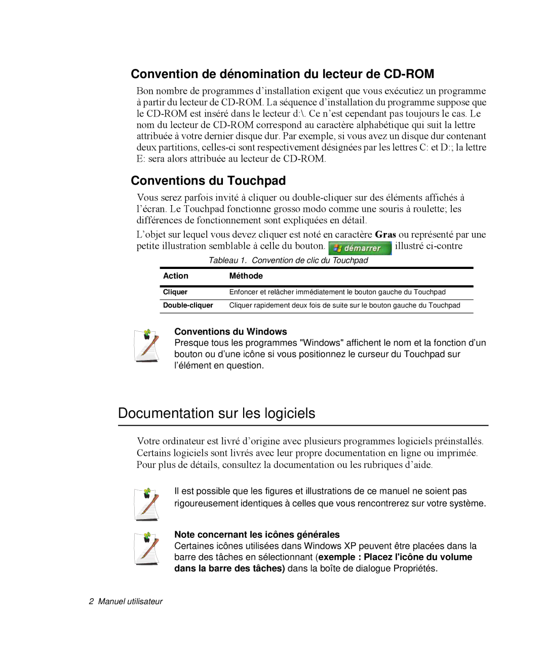 Samsung NP-R55GV01/SEF, NP-R55C001/SEF Documentation sur les logiciels, Convention de dénomination du lecteur de CD-ROM 