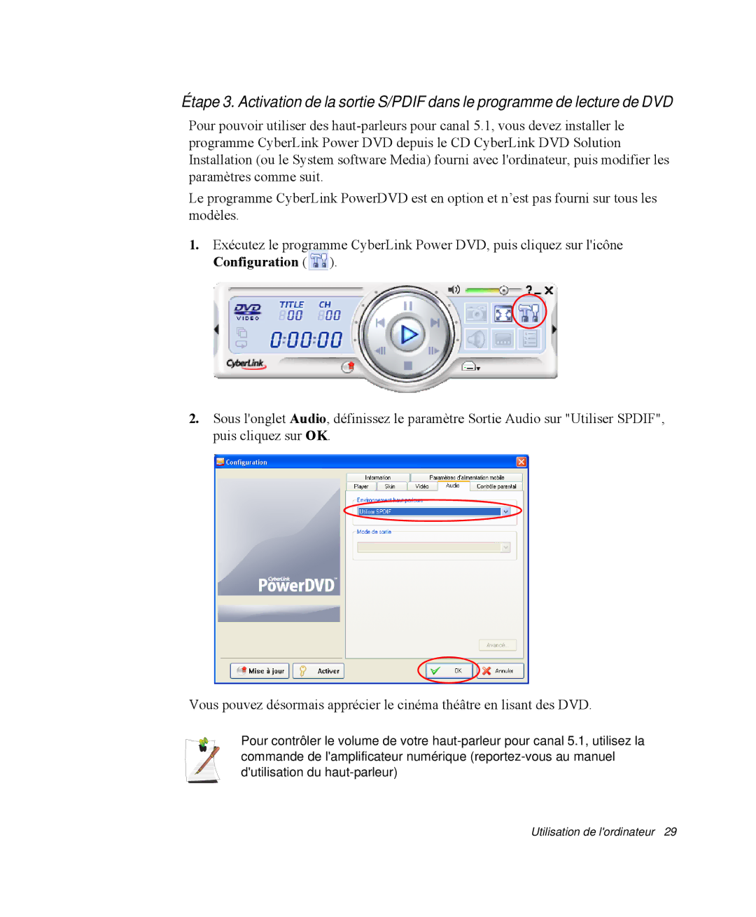 Samsung NP-R55CV00/SEF, NP-R55C001/SEF, NP-R55GV01/SEF, NP-R55C000/SEF manual Utilisation de lordinateur 