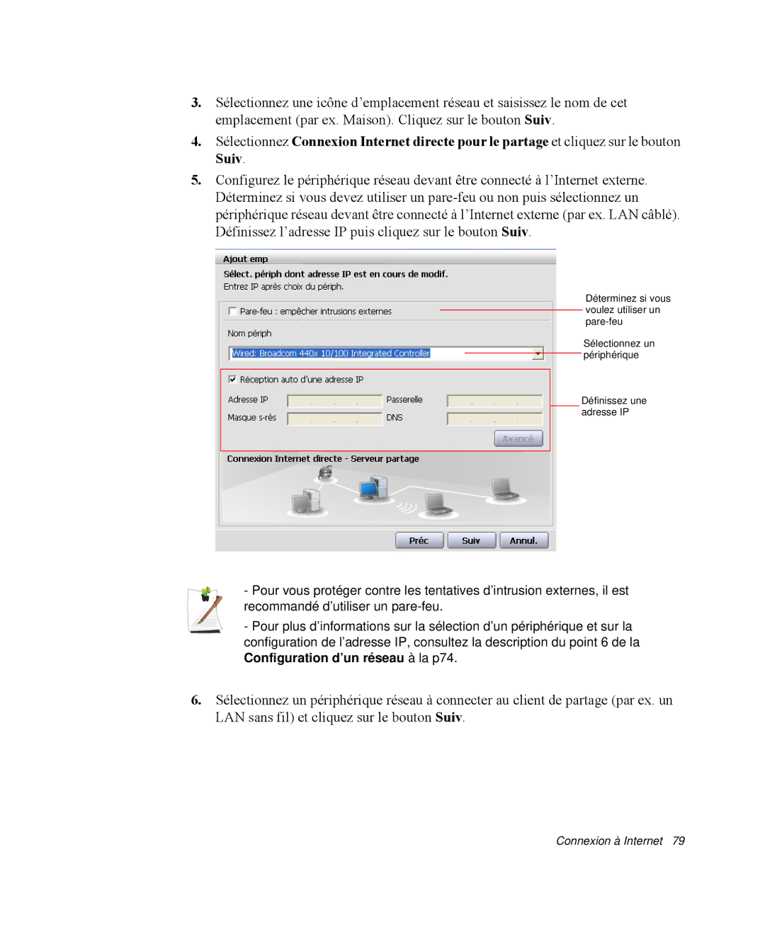 Samsung NP-R55C000/SEF, NP-R55C001/SEF, NP-R55CV00/SEF, NP-R55GV01/SEF manual Connexion à Internet 