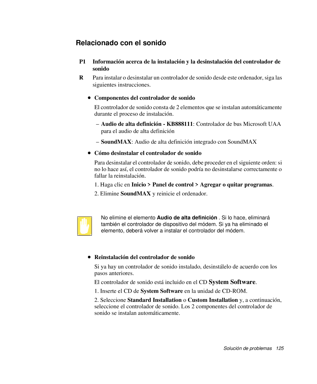 Samsung NP-R55CV03/SES, NP-R55CV02/SES, NP-R55C002/SES Relacionado con el sonido, Componentes del controlador de sonido 