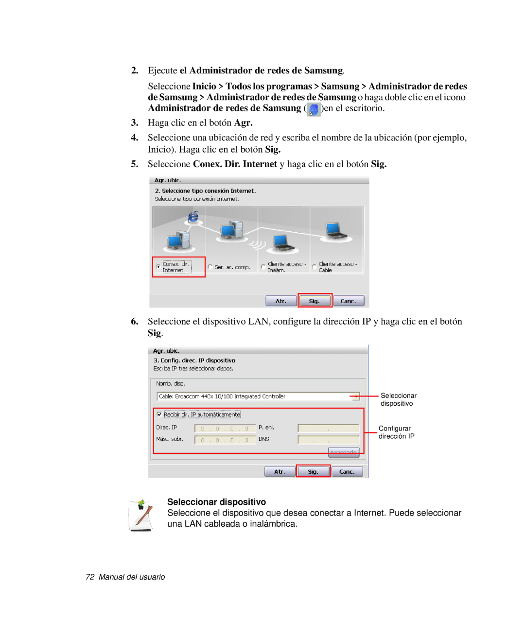 Samsung NP-R55CV02/SES, NP-R55CV03/SES, NP-R55C002/SES, NP-R55CV00/SES, NP-R55CV01/SES, NP-R55C001/SES Seleccionar dispositivo 