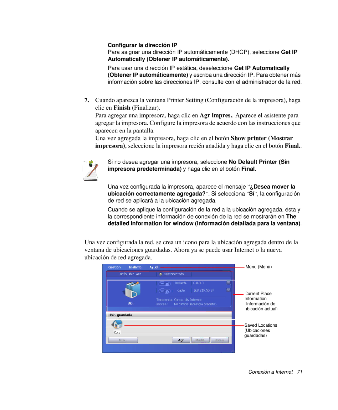 Samsung NP-R65CV03/SES, NP-R65CV01/SES, NP-R65CV01/SEP Configurar la dirección IP, Automatically Obtener IP automáticamente 