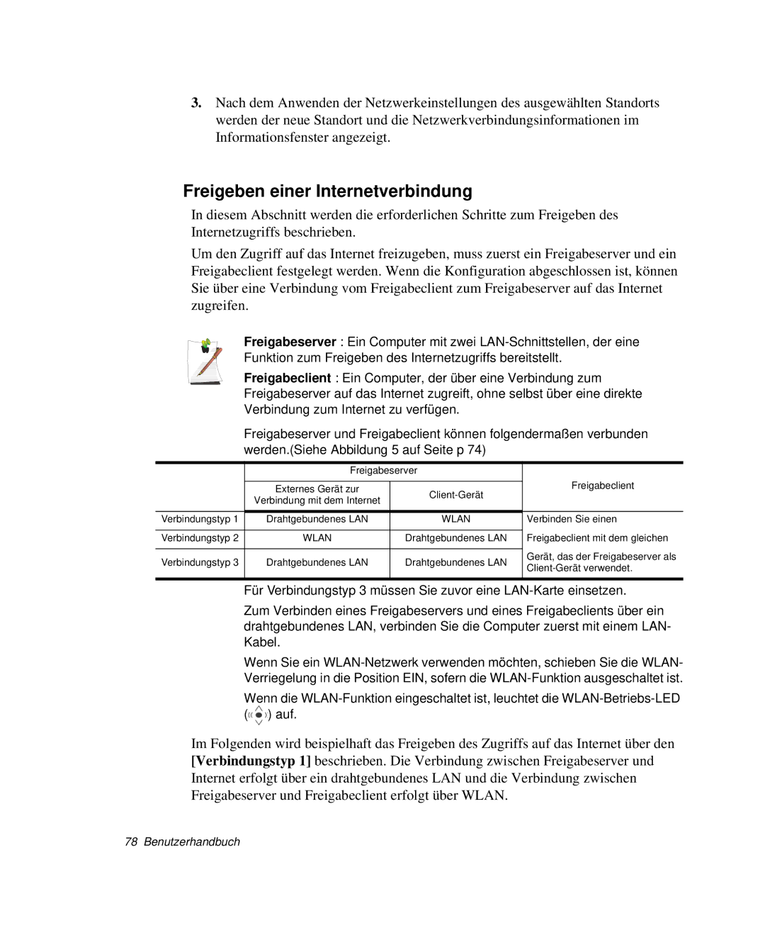 Samsung NP-P50T002/SEG, NP-R65K000/SEG, NP-R65TV01/SEG, NP-R65KV00/SEG, NP-R65C002/SEG Freigeben einer Internetverbindung 