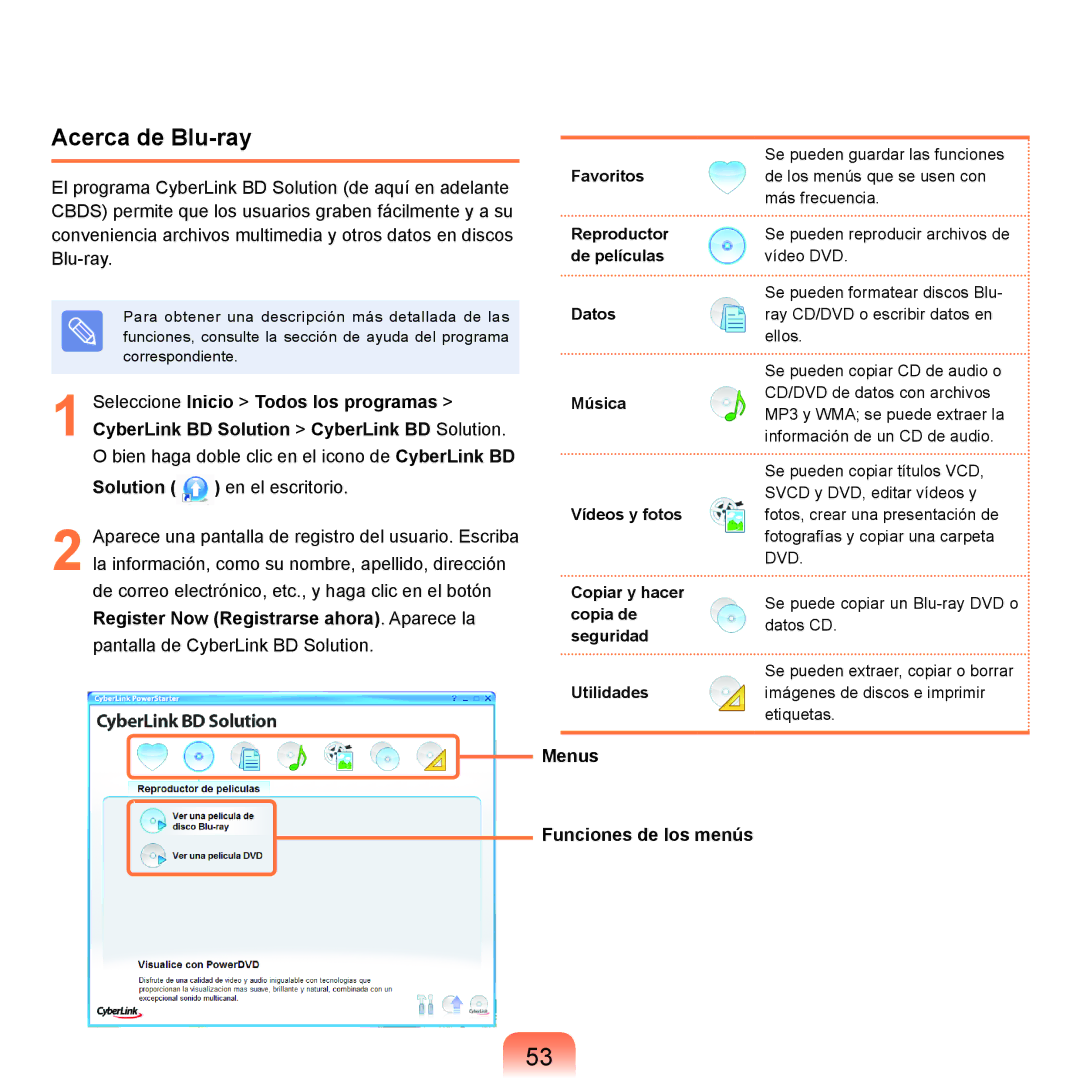 Samsung NP-R70A00H/SES, NP-R70A00E/SES, NP-R70A008/SES, NP-R70A005/SES, NP-R70A001/SES, NP-R70A000/SES manual Acerca de Blu-ray 