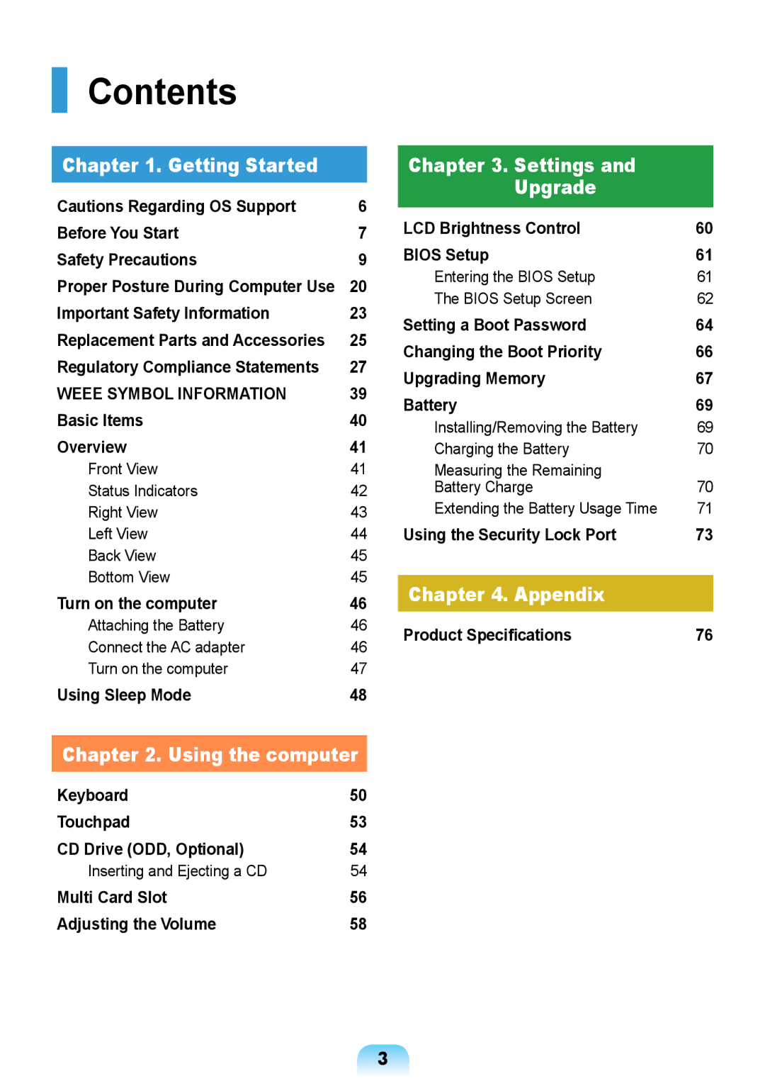 Samsung NP-R717-DA02RU, NP-R717-DA01RU manual Contents 