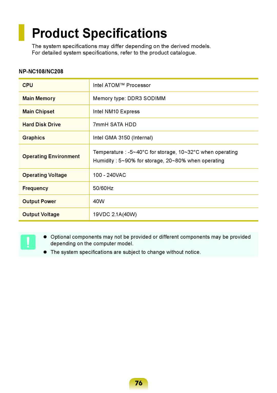 Samsung NP-RV408-A01VN, NP-RV408-A01UA, NP-RV408-A01RU manual Product Specifications 