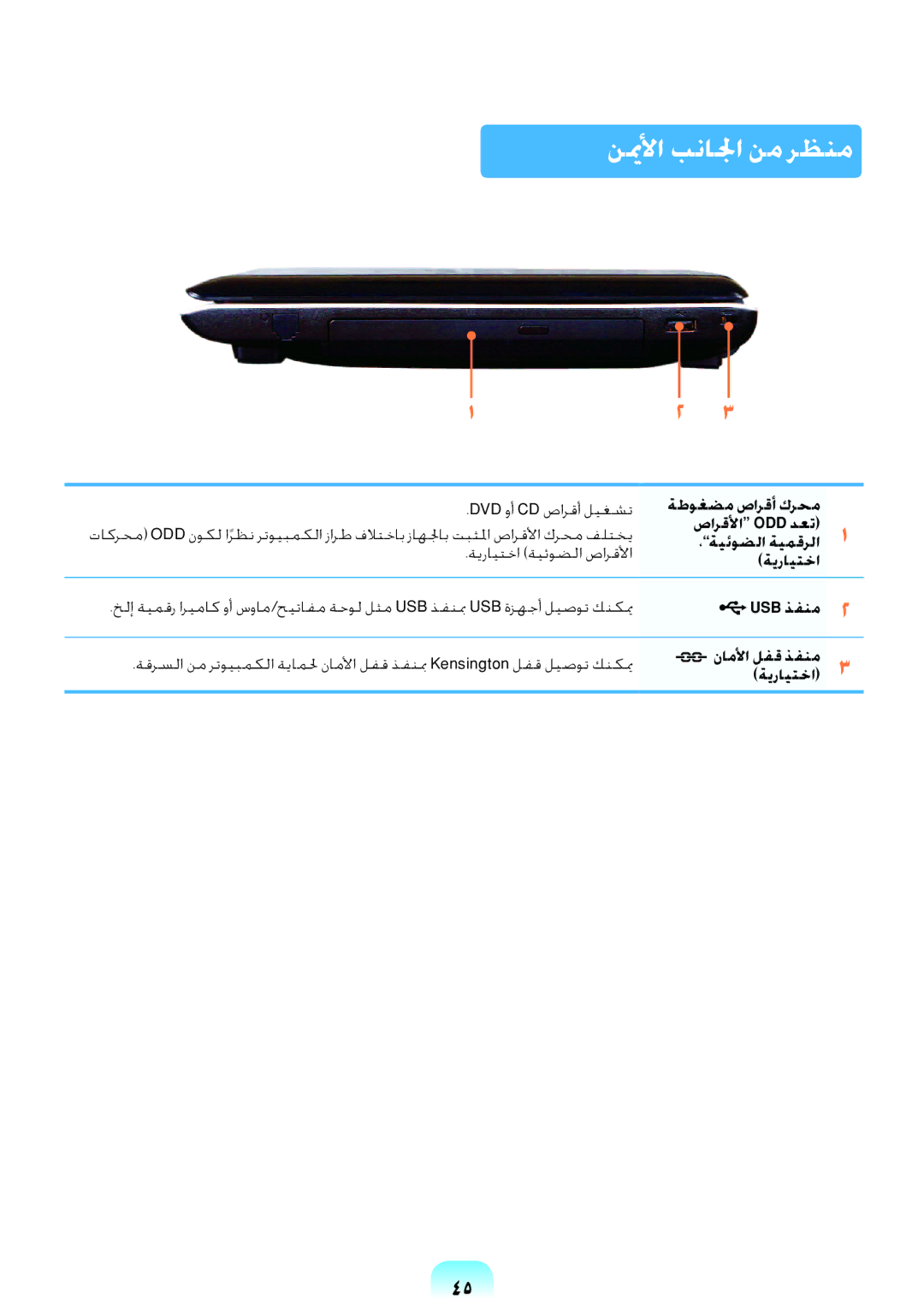 Samsung NP-RV408-S01SA, NP-RV408-S02SA manual نيملأا بنالجا نم رظنم 