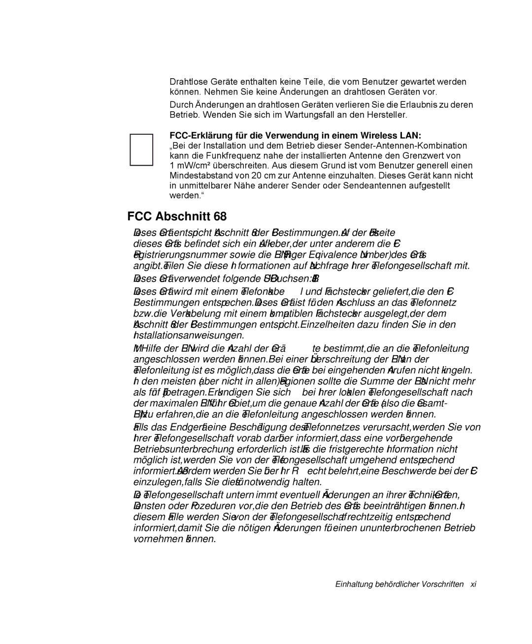 Samsung NP-X1-T002/SEG, NP-X1-C000/SEG manual FCC Abschnitt, FCC-Erklärung für die Verwendung in einem Wireless LAN 