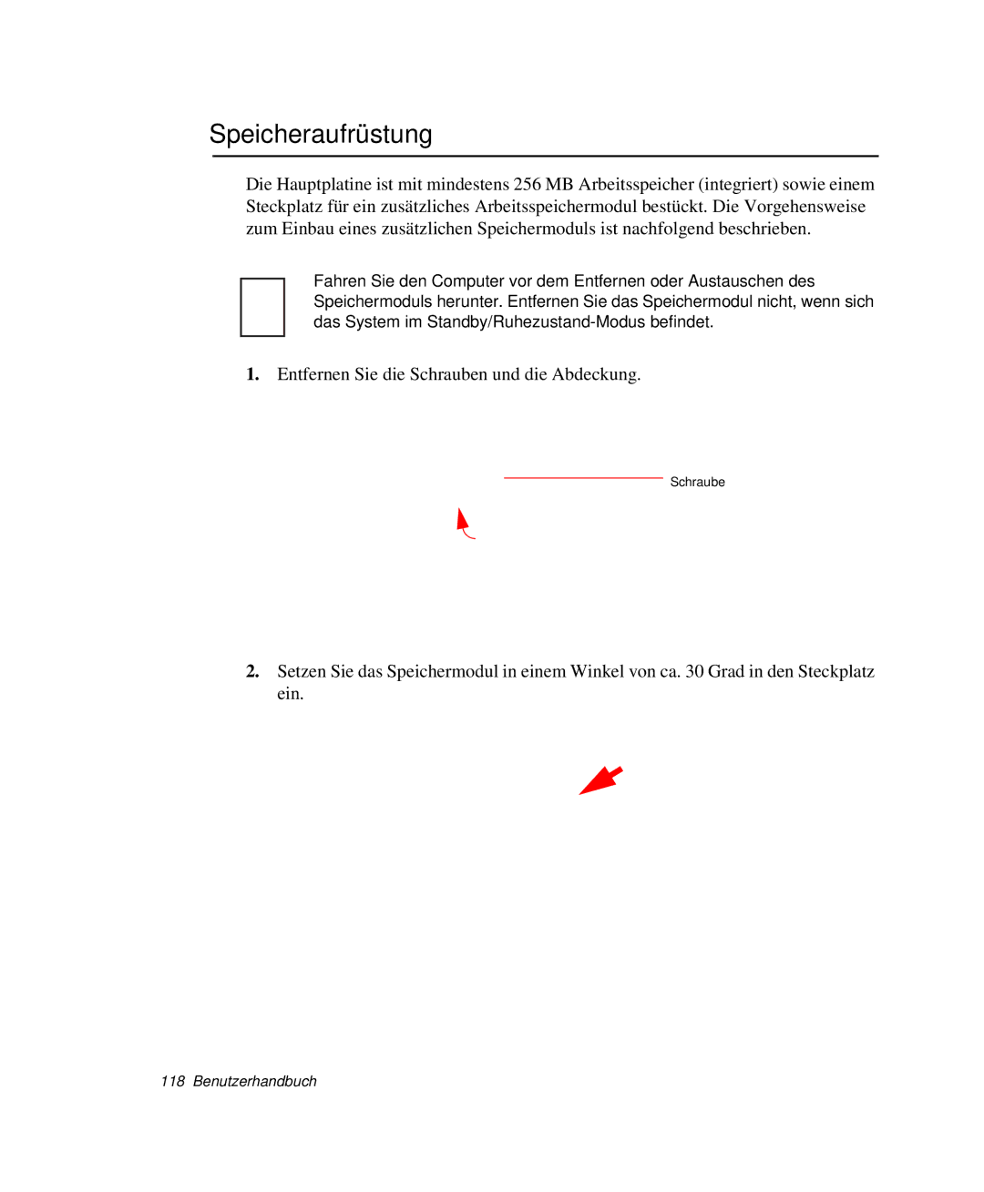 Samsung NP-X1-T003/SEG, NP-X1-C000/SEG, NP-X1-T002/SEG, NP-X1-T000/SEG, NP-X1-T001/SEG manual Speicheraufrüstung 