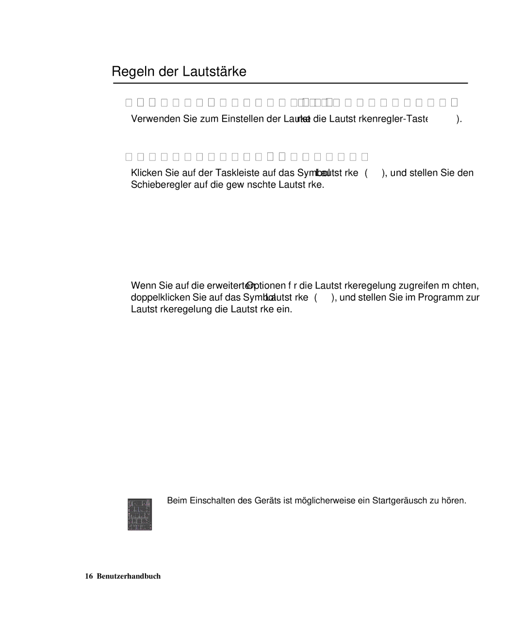 Samsung NP-X1-T002/SEG, NP-X1-C000/SEG Regeln der Lautstärke, Einstellen der Lautstärke über die Lautstärkenregler-Taste 