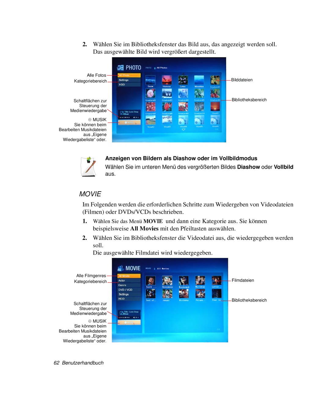 Samsung NP-X1-T000/SEG, NP-X1-C000/SEG, NP-X1-T002/SEG, NP-X1-T003/SEG, NP-X1-T001/SEG manual Movie 