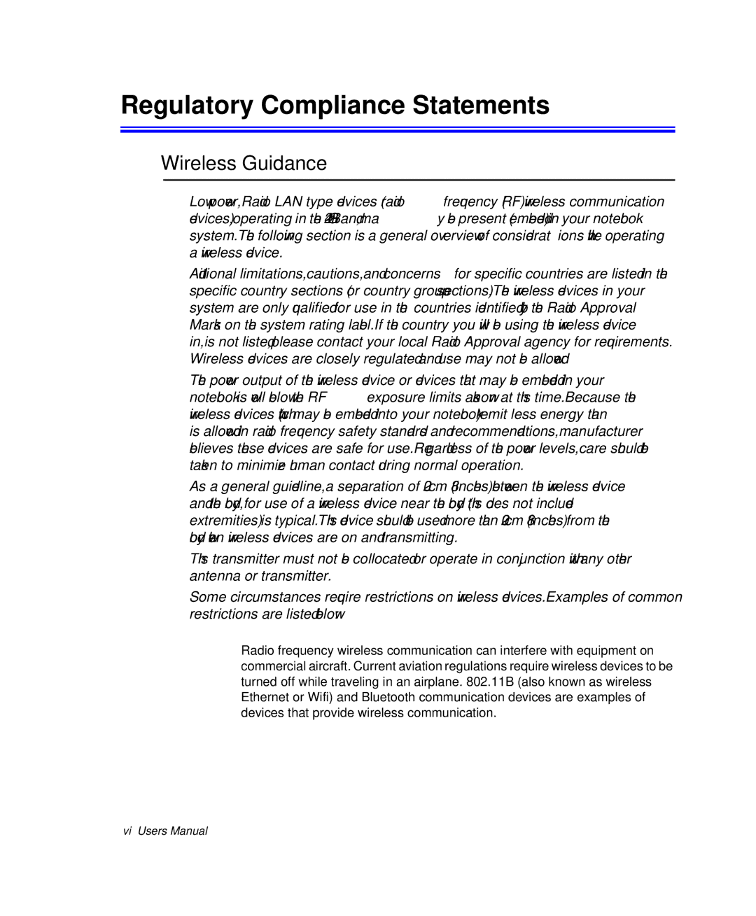 Samsung NP-X1-C001/SEB manual Regulatory Compliance Statements, Wireless Guidance 