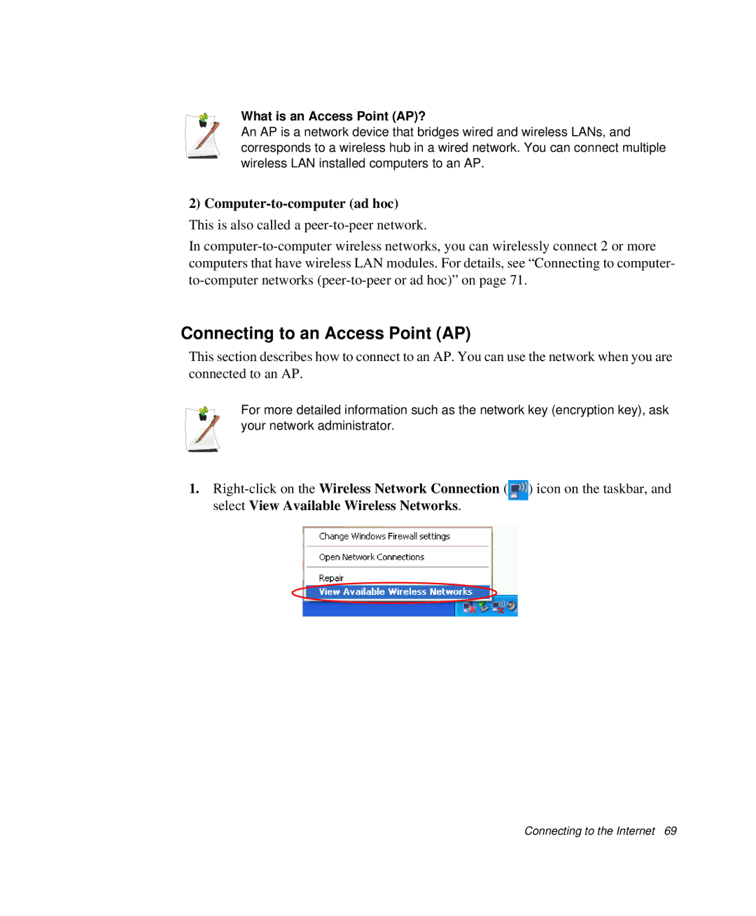 Samsung NP-X1-C001/SEB manual Connecting to an Access Point AP, What is an Access Point AP? 