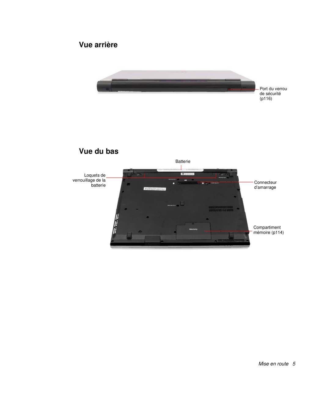 Samsung NP-X1-T000/SEF, NP-X1-T003/SEF, NP-X1-C002/SEF, NP-X1-T002/SEF, NP-X1-C001/SEF, NP-X1-T001/SEF Vue arrière, Vue du bas 