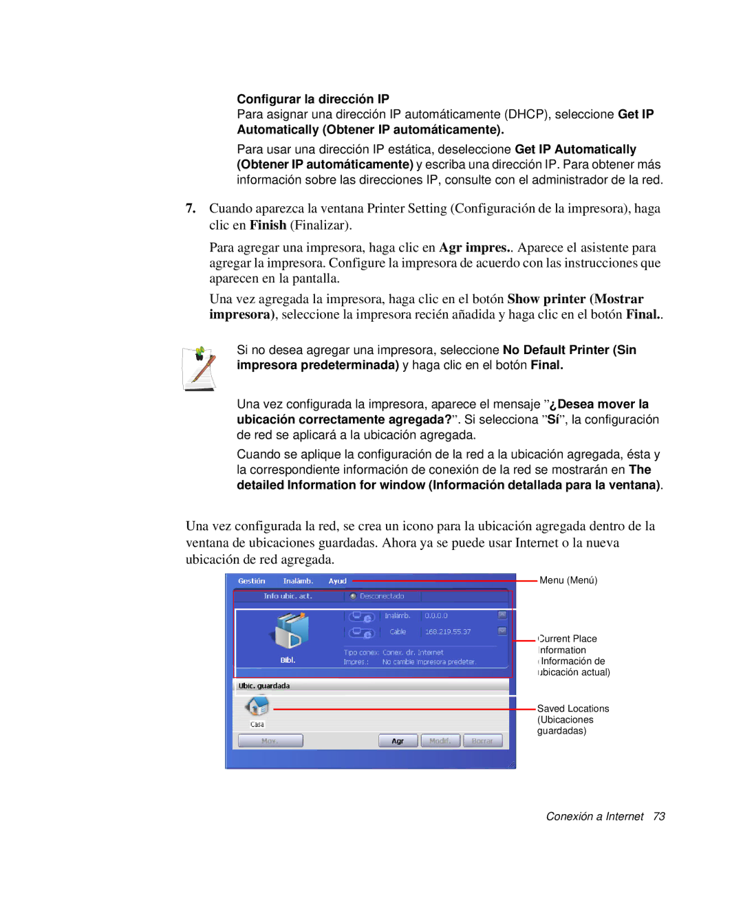 Samsung NP-X11CV02/SES, NP-X11T002/SES, NP-X11T000/SES Configurar la dirección IP, Automatically Obtener IP automáticamente 