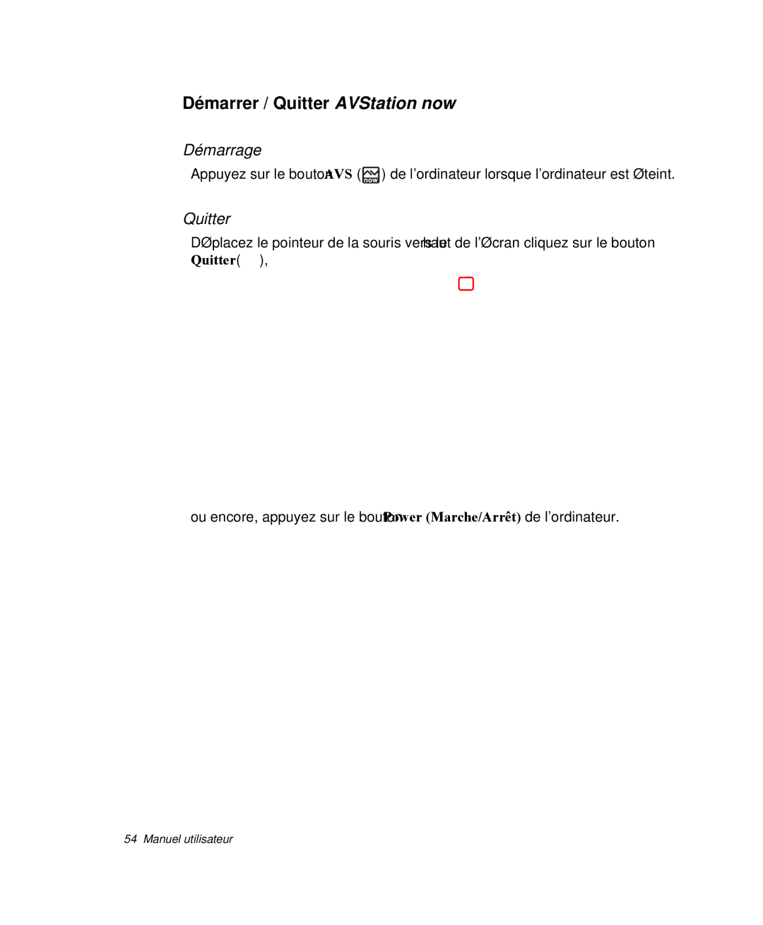 Samsung NP-X11K000/SEF, NP-X11TV05/SEF, NP-X11TV06/SEF, NP-X11TV04/SEF manual Démarrer / Quitter AVStation now, Démarrage 