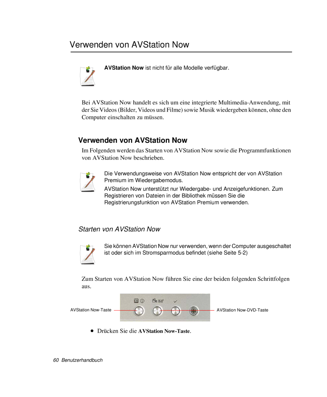 Samsung NP-X20T001/SEG, NP-X20T002/SEG, NP-X20C00B/SEG manual Verwenden von AVStation Now, Starten von AVStation Now 