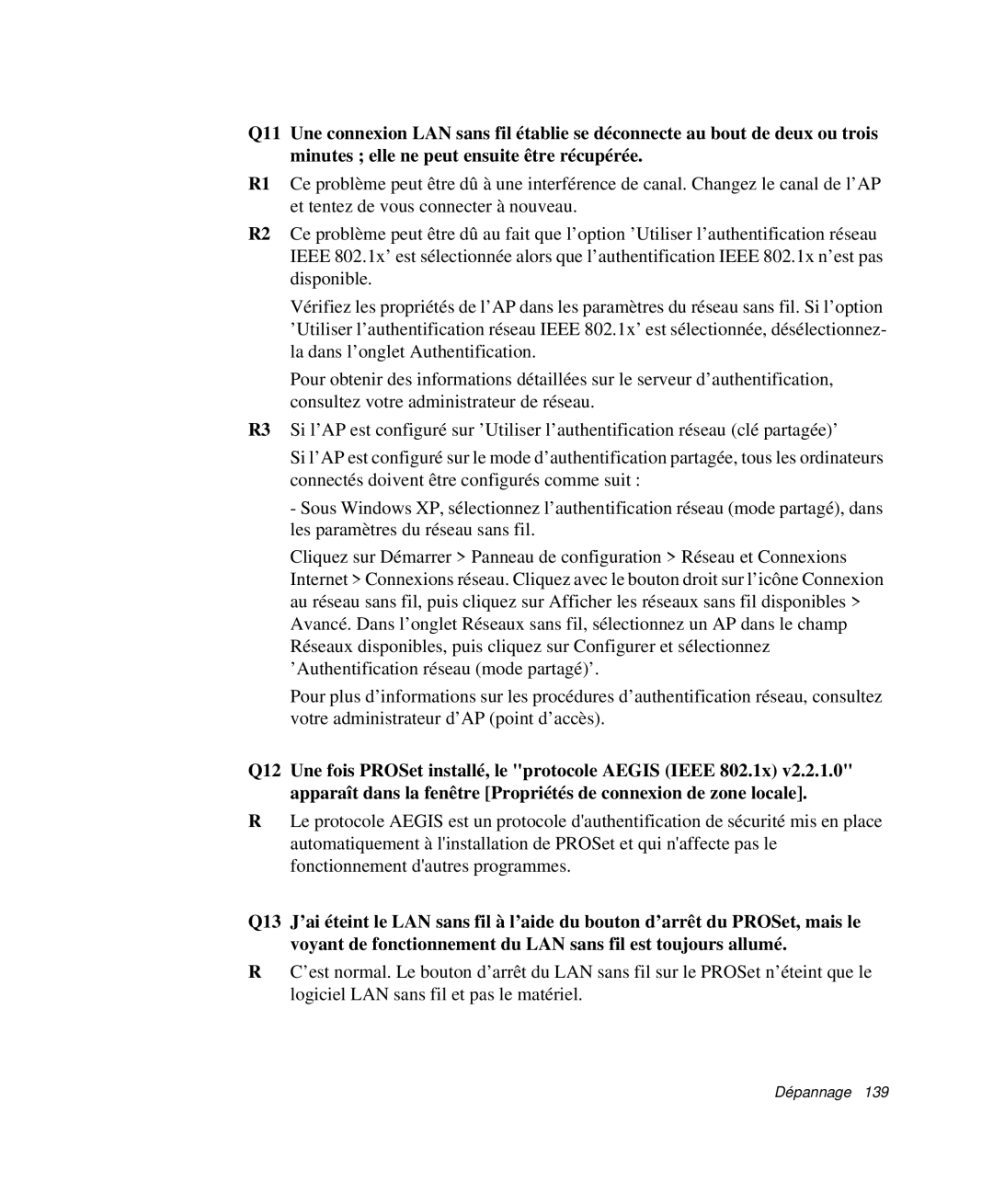 Samsung NP-X20CV01/SEF, NP-X20T004/SEF, NP-X50C003/SEF, NP-X20TV02/SEF, NP-X50T001/SEF, NP-X50C000/SEF manual Dépannage 