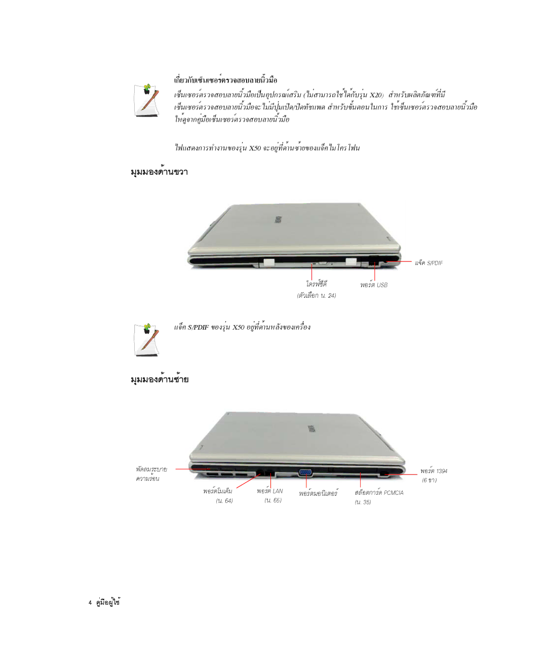 Samsung NP-X20C005/SES, NP-X20TV05/SES, NP-X20CV07/SES ÁØÁÁÍ§´éÒ¹¢ÇÒ, ÁØÁÁÍ§´éÒ¹«éÒÂ, ¡ÕèÂÇ¡Ñºà«ç¹à«ÍÃìµÃÇ¨ÊÍºÅÒÂ¹ÔéÇÁ×Í 