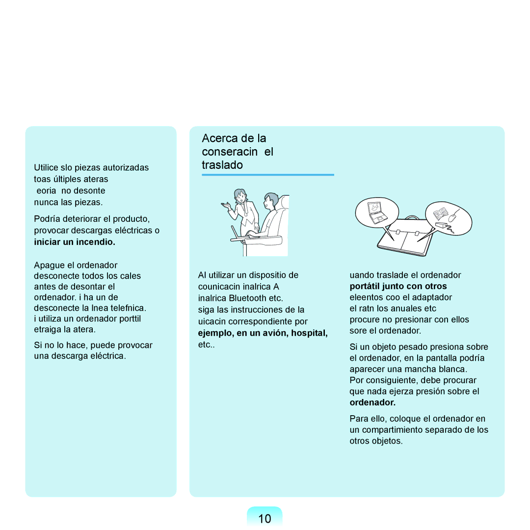 Samsung NP-X22A001/SES, NP-X22A004/SES, NP-X22T000/SES, NP-X22A003/SES manual Acerca de la conservación y el traslado 