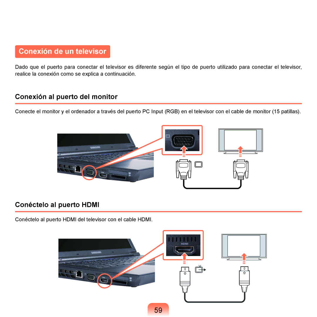 Samsung NP-X22A004/SES, NP-X22T000/SES, NP-X22A003/SES, NP-X22A002/SES, NP-X22A000/SES manual Conexión de un televisor 