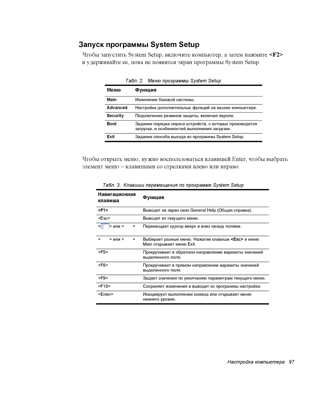 Samsung NP-X25T001/SEK, NP-X25T003/SER, NP-X25T001/SER manual Запуск программы System Setup 