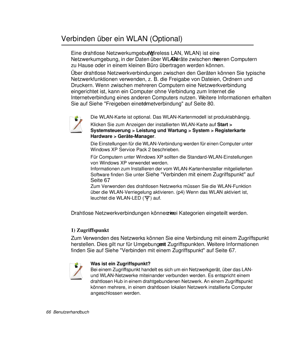 Samsung NP-X60TZ03/SEG, NP-X60TZ01/SEG, NP-X60TZ02/SEG Verbinden über ein Wlan Optional, Was ist ein Zugriffspunkt? 