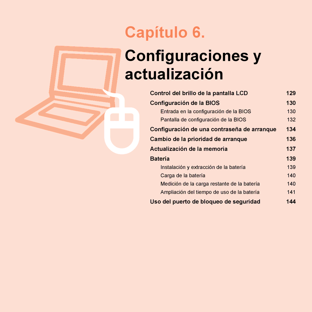 Samsung NP-X65A000/SES, NP-X65A002/SES, NP-X65A001/SES, NP-X65A003/SES manual Configuraciones y actualización 