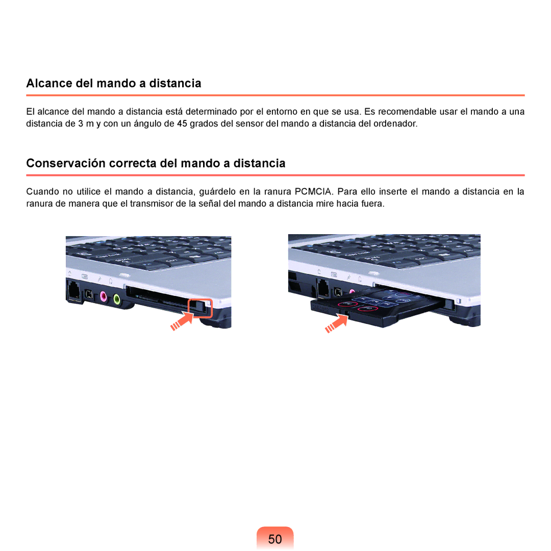 Samsung NP-X65A003/SES, NP-X65A002/SES manual Alcance del mando a distancia, Conservación correcta del mando a distancia 