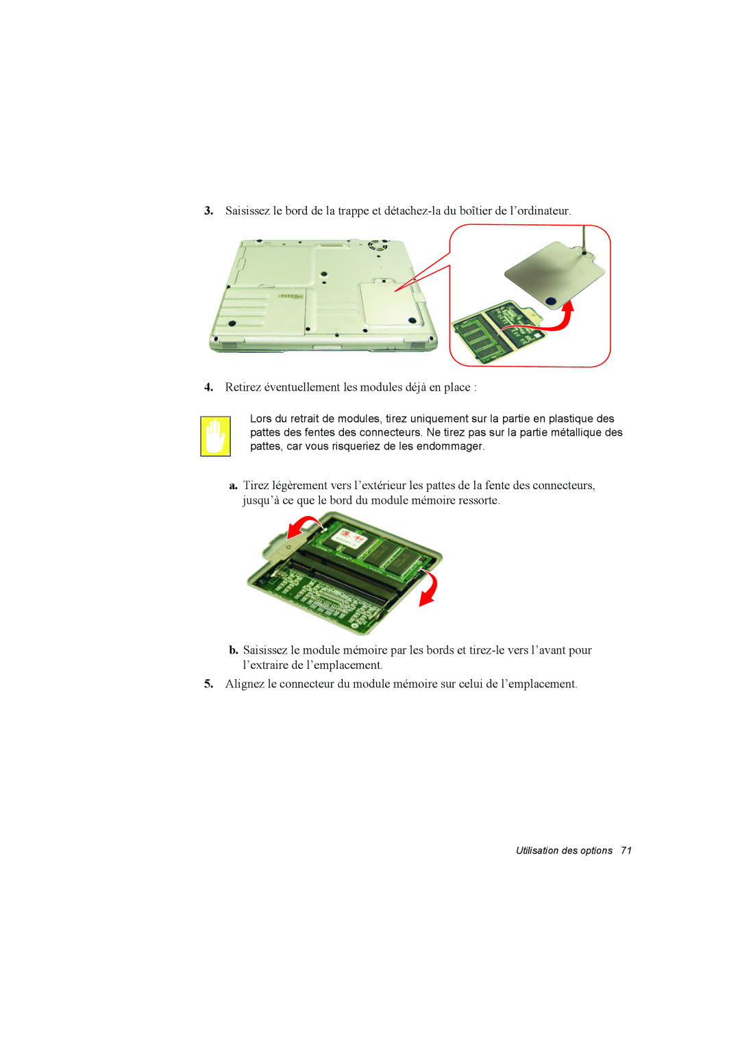 Samsung NP10FP00NH/SEF, NP10FP018N/SEF, NP10FP00UU/SEF, NP10FK00ME/SEF, NP10FP00F3/SEF, NP10FK03XB/SEF Utilisation des options 