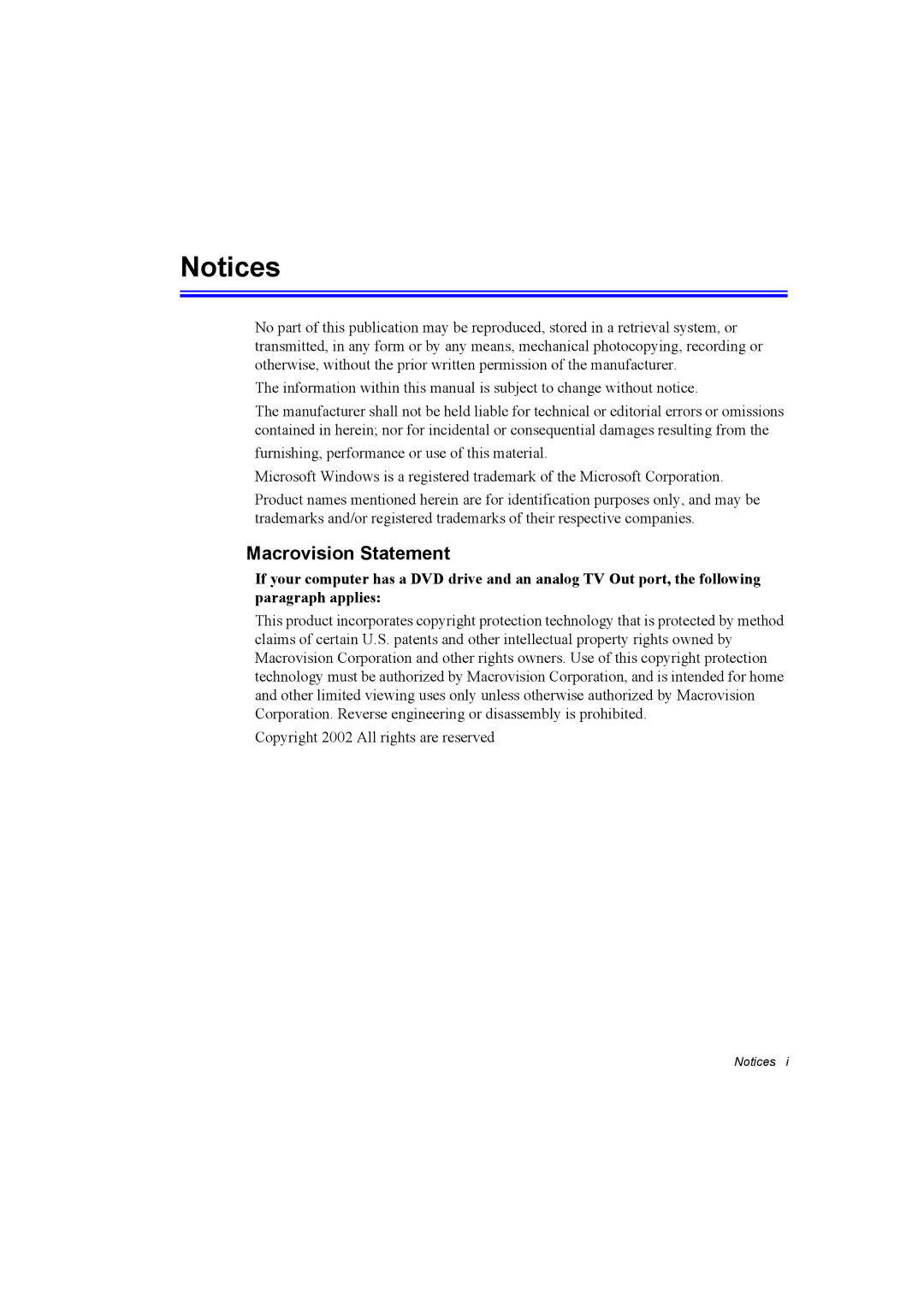 Samsung NP10FP00UV/SEG, NP10FP02CD/SEG, NP10FP00MT/SEG, NP10FP0000/SEF, NP10FH031K/SEG manual Hinweise, Erklärung Macrovision 