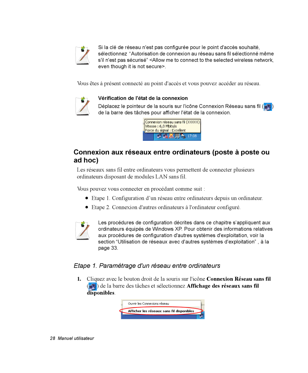 Samsung NP20FP0A6R/SEF, NP20FP02BG/SEF, NP20FP0069/SEF, NP20FP0045/SEF Disponibles, Vérification de létat de la connexion 