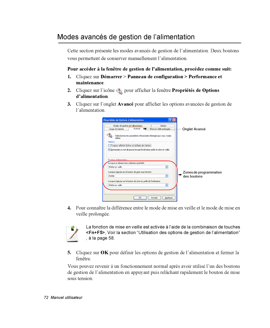 Samsung NP20FK09EW/SEF, NP20FP02BG/SEF, NP20FP0069/SEF, NP20FP0045/SEF manual Modes avancés de gestion de l’alimentation 