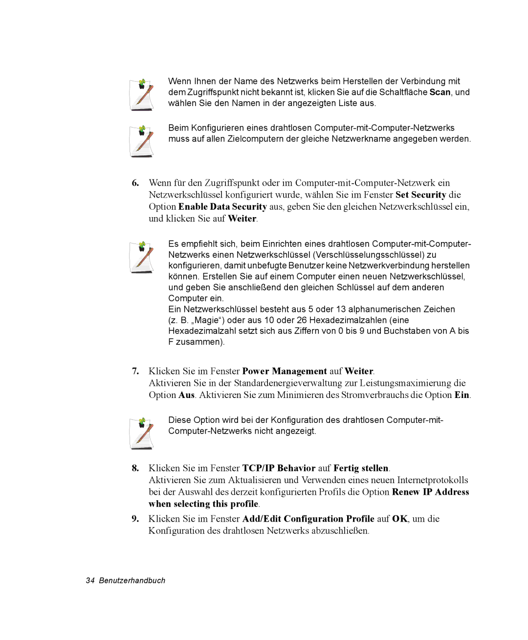 Samsung NP25FP3NP5/SEG, NP25FP0C4A/SEG, NP25FK0BM0/SEG manual Klicken Sie im Fenster TCP/IP Behavior auf Fertig stellen 