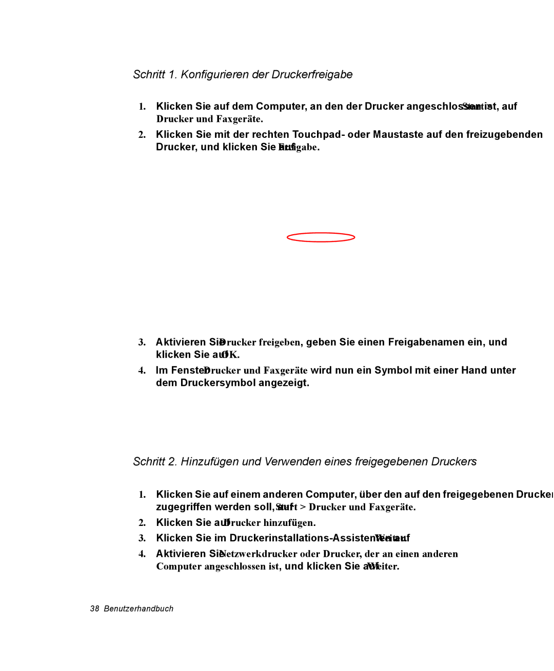 Samsung NP25FP0DA6/SEG, NP25FP3NP5/SEG Schritt 1. Konfigurieren der Druckerfreigabe, Klicken Sie auf Drucker hinzufügen 