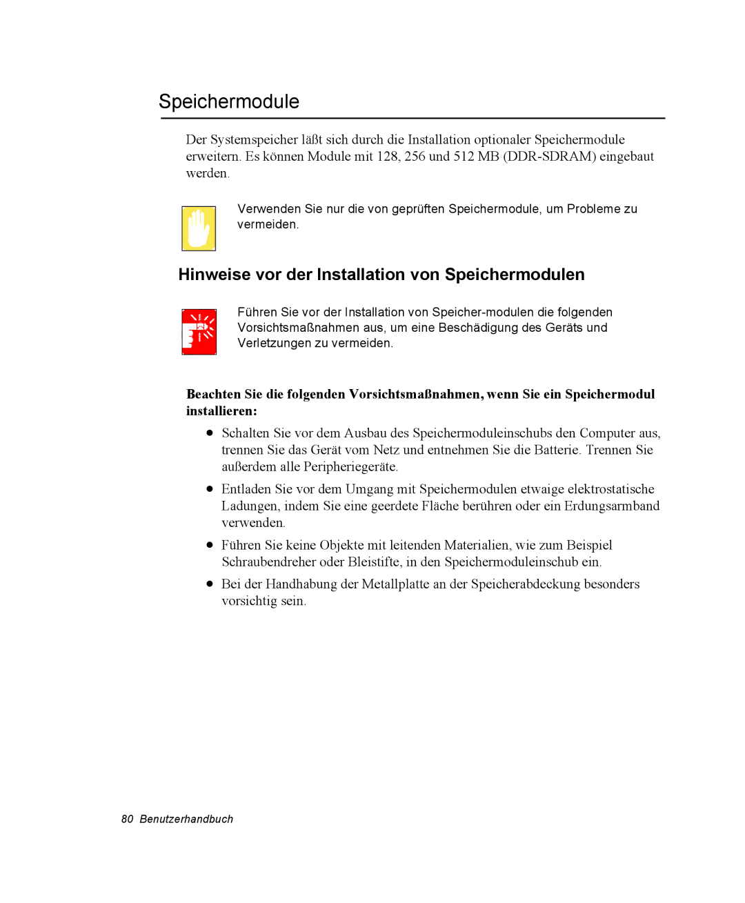 Samsung NP25FP0DA6/SEG, NP25FP3NP5/SEG, NP25FP0C4A/SEG, NP25FK0BM0/SEG Hinweise vor der Installation von Speichermodulen 