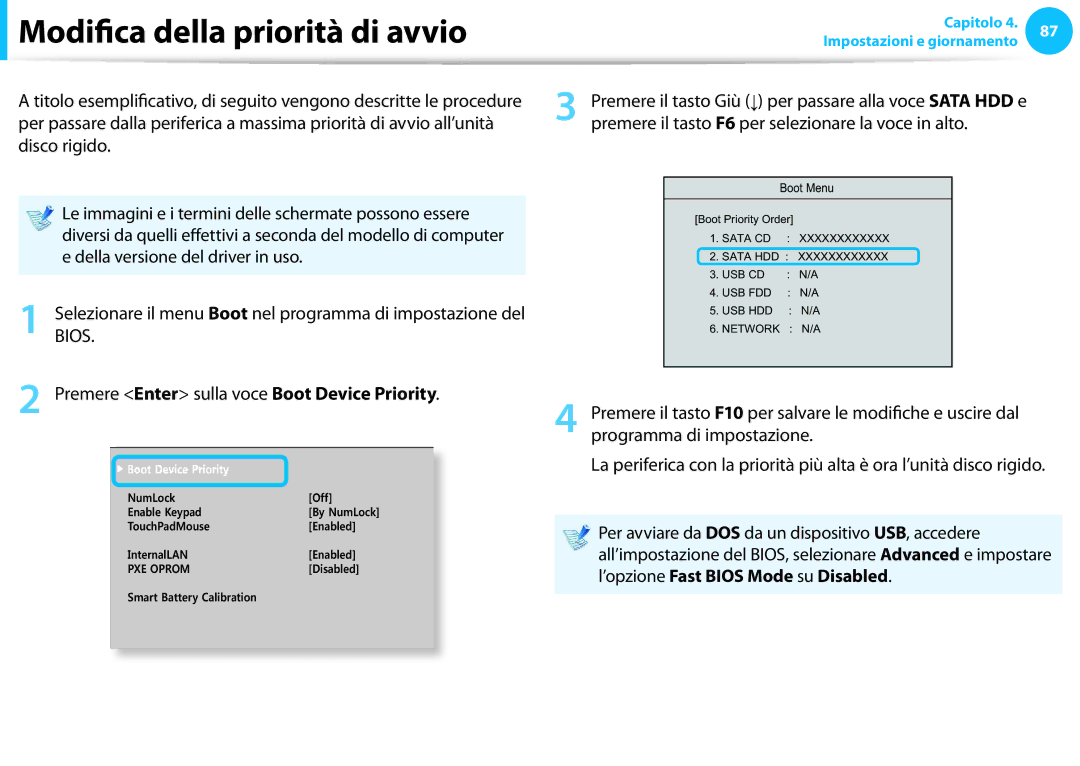 Samsung NP270E5E-K02IT, NP270E5E-K04IT Modifica della priorità di avvio, Premere Enter sulla voce Boot Device Priority 