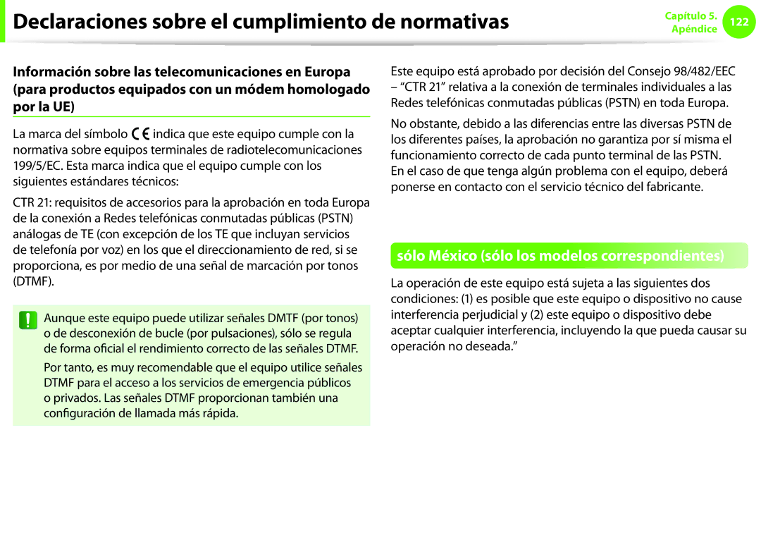 Samsung NP270E5E-K01ES, NP270E5E-X03ES, NP270E5E-X02ES, NP270E5E-X01ES manual Sólo México sólo los modelos correspondientes 