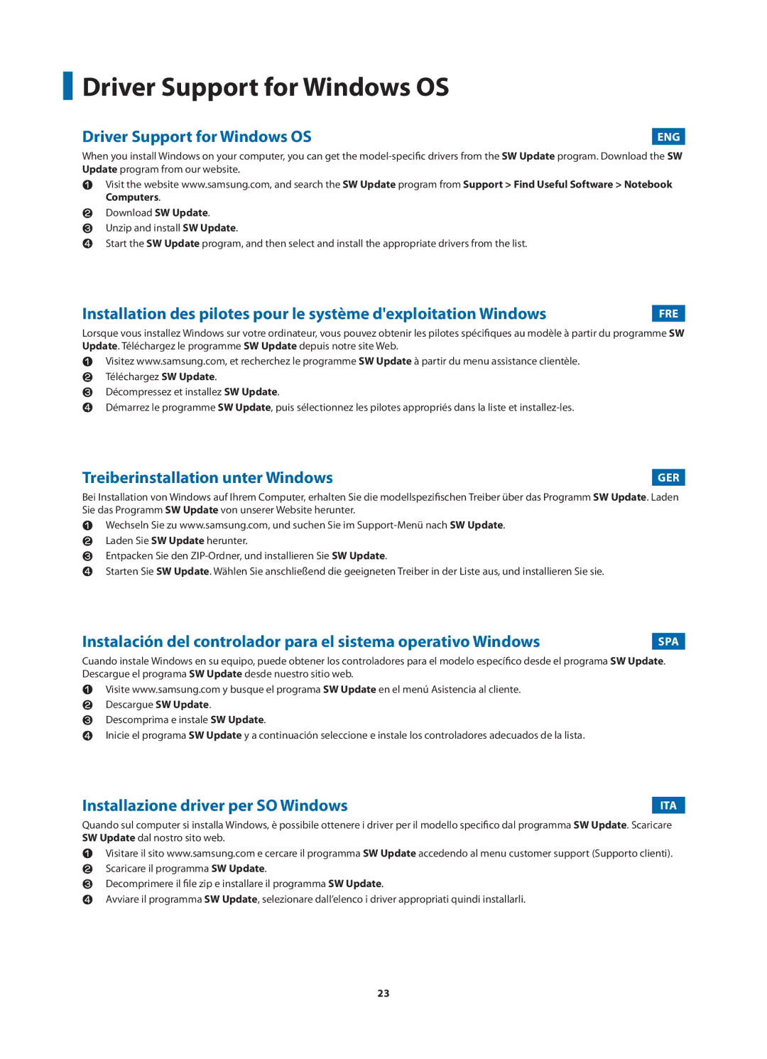 Samsung NP270E5V-K02IT, NP270E5V-K01IT, NP270E5V-K04IT Driver Support for Windows OS, Treiberinstallation unter Windows 