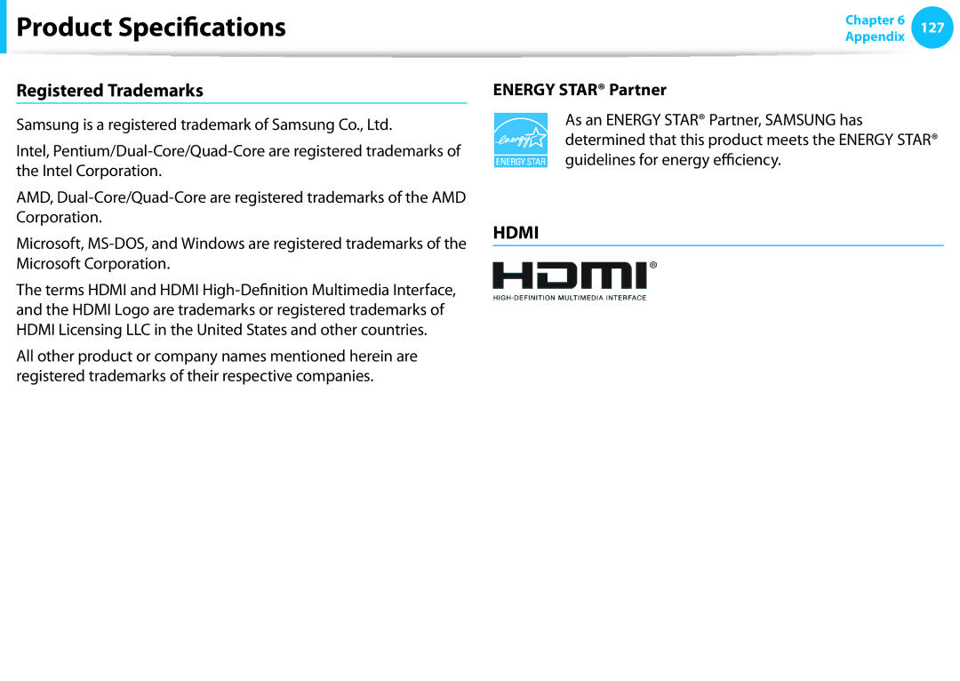 Samsung NP275E5E-K01US manual Registered Trademarks, Energy Star Partner 