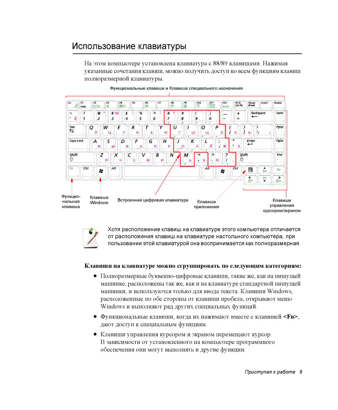 Samsung NP-P29K005/SER, NP28CH27G3/SEK, NP28CH26DD/SEK, NP28CH0DGH/SER, NP28DH0829/SER manual Использование клавиатуры 