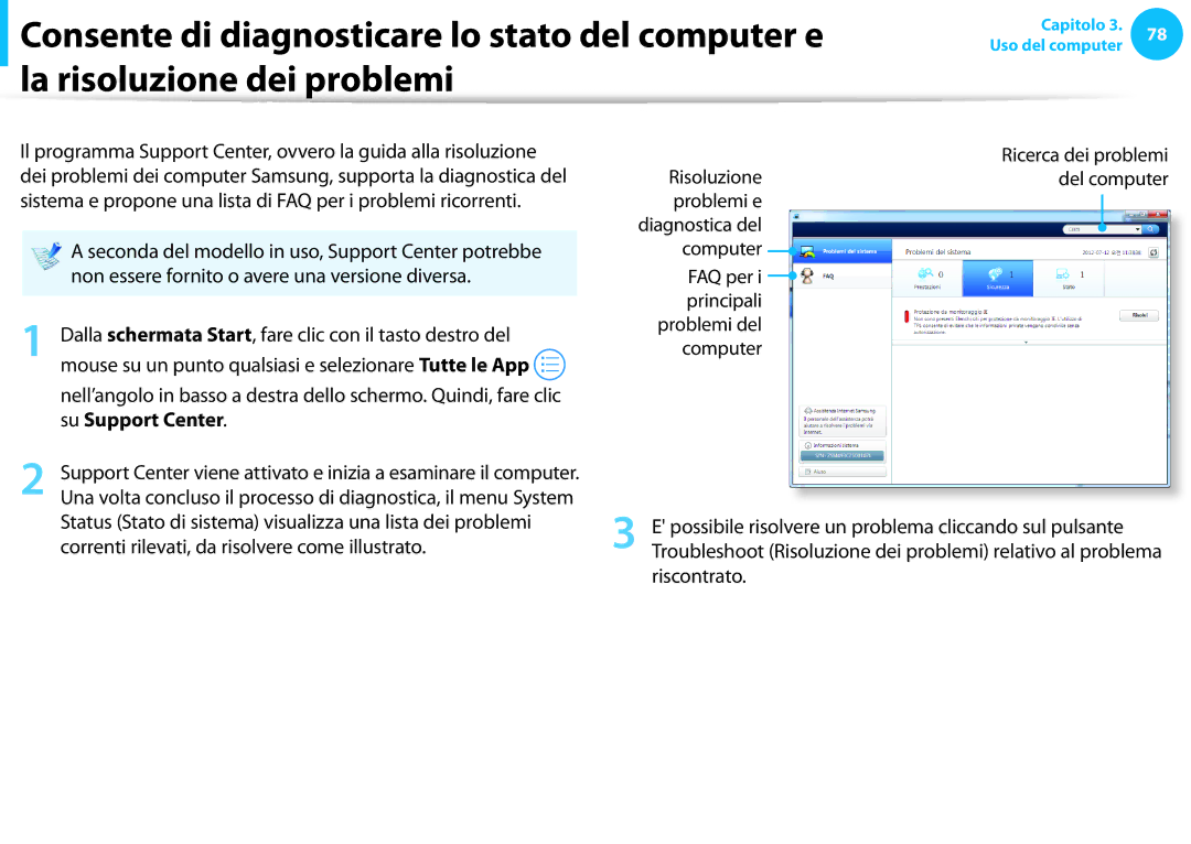 Samsung NP300E5A-S05IT, NP300E5C-S08IT, NP270E5E-K04IT, NP270E5E-K02IT manual Computer FAQ per i principali, Riscontrato 