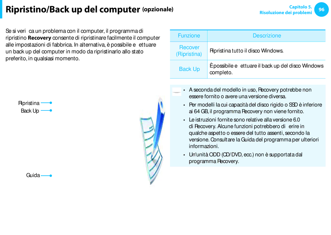 Samsung NP300E7A-S01IT Introduzione a Recovery, Se si verica un problema con il computer, il programma di, Completo, Guida 